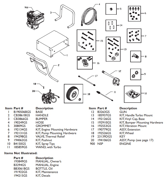 GENERAC 1450-3 parts breakdown